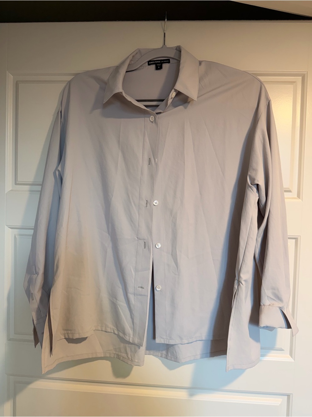 James Perse Light Gray Button-Down Shirt